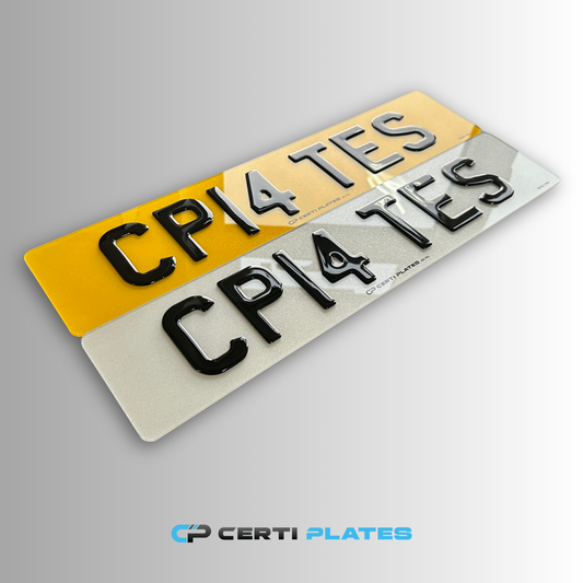 3D Gel Road Legal Car Number Plates